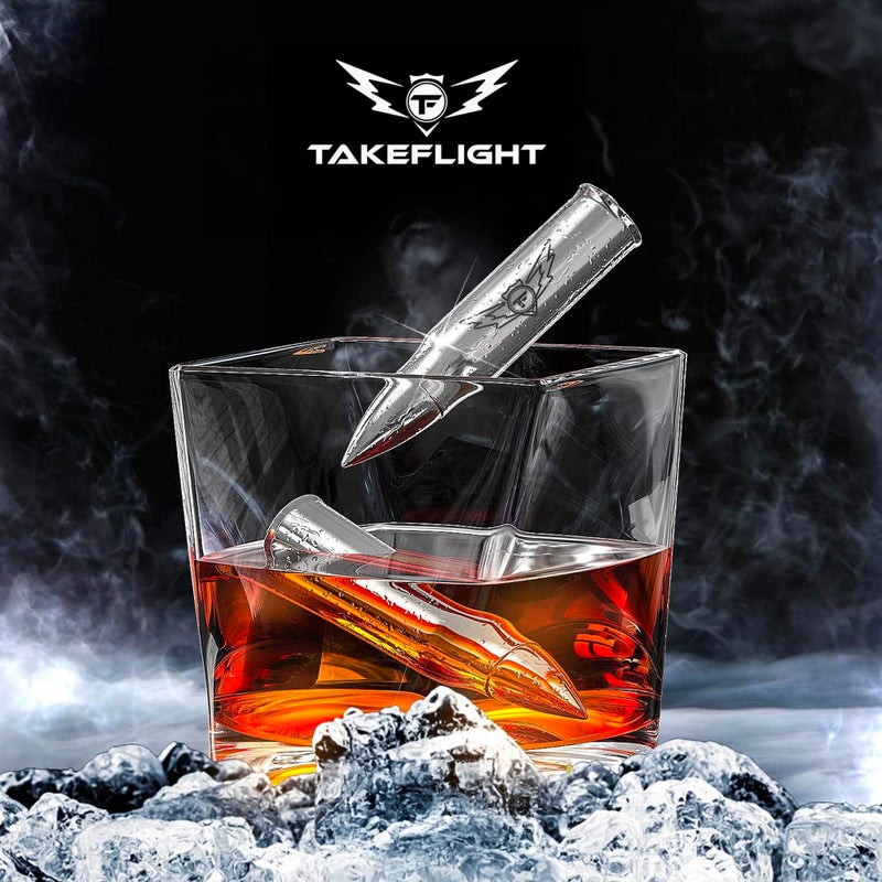 TF TAKEFLIGHT Metal Whiskey Stones - Valentines Day Gift for Him | 6 Steel Whiskey Rocks | Metal Ice Cubes to Chill Bourbon, Scotch in Your Whisky Glass - Cool Whiskey Gifts for Men, Boyfriend Valentines Day Gift - Image 4